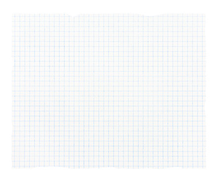 Torn graph paper isolated on white backgroundの写真素材