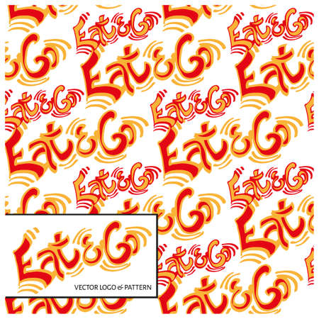 Eat and Go seamless vector pattern.のイラスト素材
