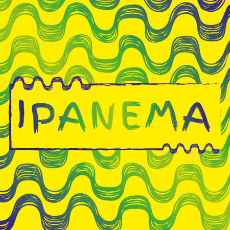 Ipanema beach pattern set. Vector illustration. Brazil, Rio style pattern. Hand drawn.のイラスト素材