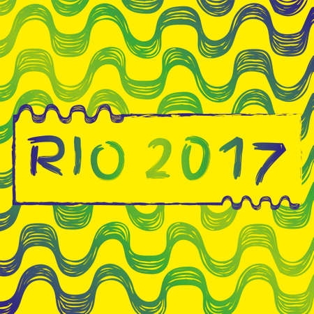 Ipanema beach pattern set. Vector illustration. Brazil, Rio style pattern. Hand drawn.の写真素材