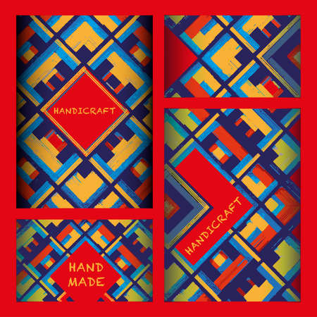 Square, mandala, hand drawn vector pattern. Geometric romb print in vector pattern. Hand drawn fashion stylish pattern.のイラスト素材