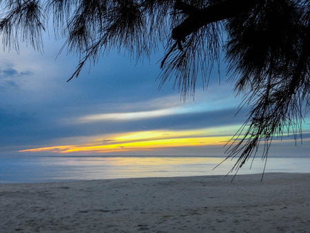 A morning at Bann Grood beach, Prachuap Khiri Khan, Thailand.の写真素材