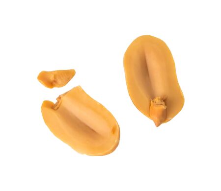 top view of peanut in isolated white background with clipping pathの写真素材