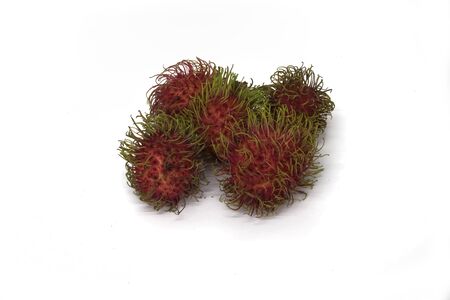 Rambutans in white backgroundの写真素材