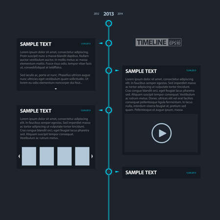 Dark Timeline Infographics for Web elementsのイラスト素材