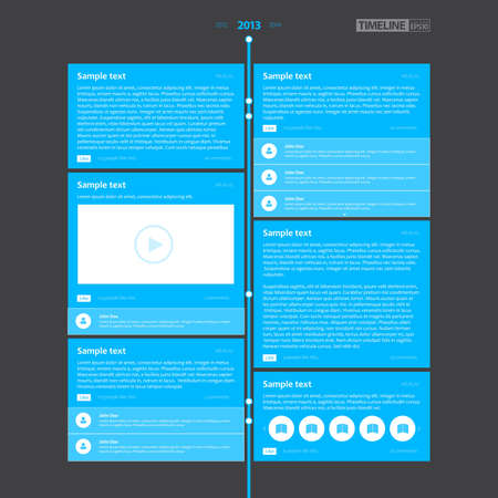 Flat Timeline Infographics for Web elementsのイラスト素材