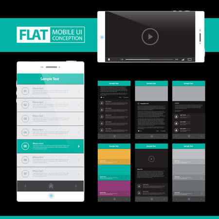 Flat Mobile Web UI Conceptのイラスト素材