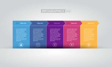 Colorful Flat Step by Step   EPS10 Vector Illustration  のイラスト素材