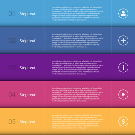 Colorful Flat Step by Step   EPS10 Vector Illustration  のイラスト素材