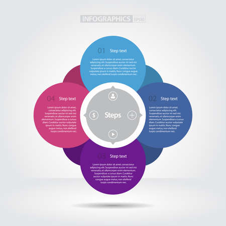 Colorful Flat Step by Step   EPS10 Vector Illustration  のイラスト素材