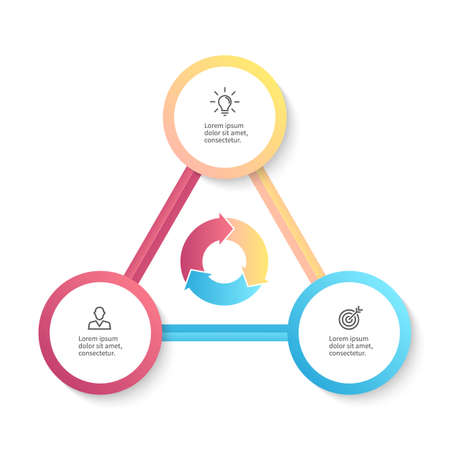 Infographic business template with 3 options, parts. Vector design element.のイラスト素材