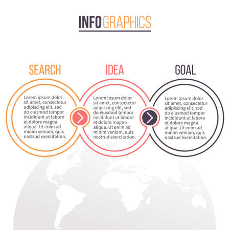 Business infographics. Timeline with 3 steps. Vector design template.のイラスト素材