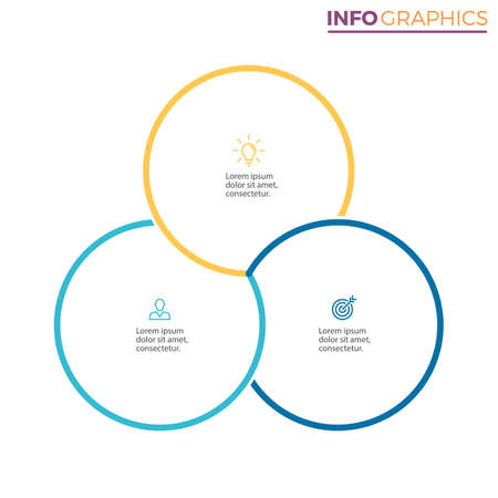 Three steps infographics. Diagram with 3 parts. Vector design element.のイラスト素材