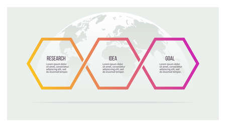 Business process. Timeline infographics with 3 options. Vector template.のイラスト素材