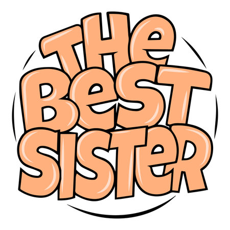 The best sister. Sticker for social media content. Vector illustrationのイラスト素材