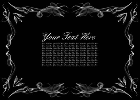 Abstract vintage white frame with space for text on black backgroundの写真素材