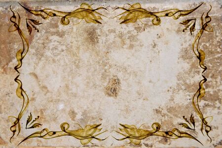 Old paper sheet with vintage frameの写真素材