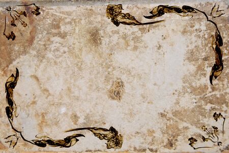 Old paper sheet with vintage frameの写真素材