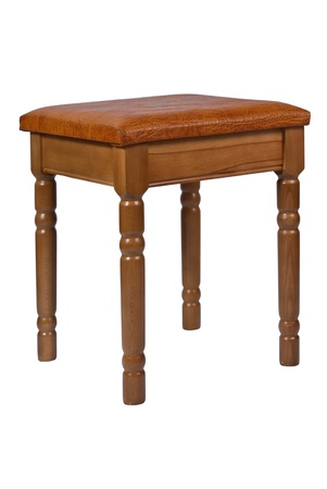 Wooden stool isolated on white backgroundの写真素材