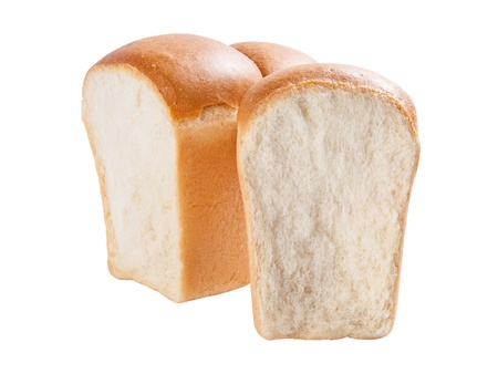 Fresh wheat pull down bread isolated on white background