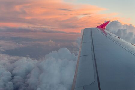 The view from the window of an airplaneの写真素材
