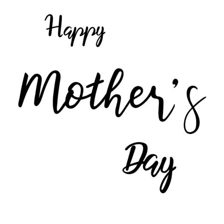 Happy Mothers day lettering hand sketched sign. Sign for greeting card and holiday decorating.のイラスト素材