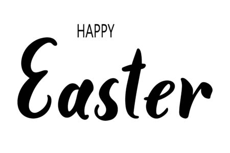Happy Easter lettering hand typography text isolated for greeting card or banner Vector 10 EPSのイラスト素材