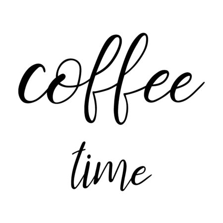 Coffee time lettering hand typography text isolated for card or print or banner Vector 10のイラスト素材