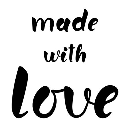 Made with love brush hand lettering isolated text for banner or print. Modern calligraphy slogan, vectorのイラスト素材