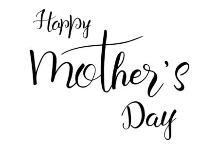 Happy Mothers day hand lettering text isolated for holiday greetings card. Typography for banner or poster. Vectorのイラスト素材
