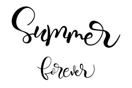 Summer forever hand lettering brush text isolated for greeting card or banner Vectorのイラスト素材