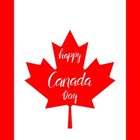 Happy Canada day hand lettering text for national holiday and flag. Greeting card., banner or wallpaper. Vector 10 EPSのイラスト素材