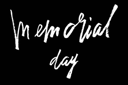 Memorial day hand lettering brush text isolated for national holiday. Greeting card., banner or wallpaper.のイラスト素材