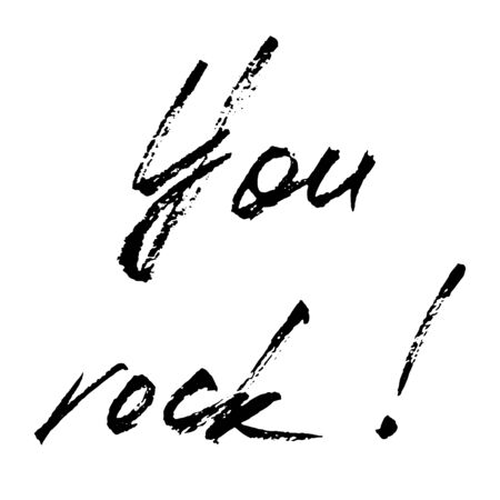 You rock hand lettering brush text isolated for card or banner or wallpaper.のイラスト素材