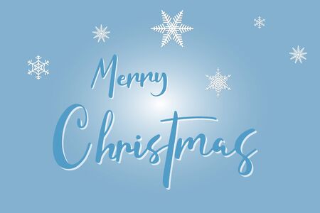 Merry Christmas hand lettering calligraphy text with snowflakes for greeting card or banner Vector 10 EPSのイラスト素材
