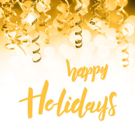 Christmas and New Year holiday card with hand lettering textの写真素材