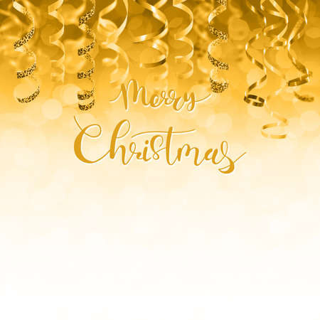 Merry Christmas holiday background with hand lettering textの写真素材