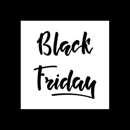 Black friday hand lettering calligraphy text isolated for card or banner. Big holidays sale and discount. Vector 10 EPSのイラスト素材