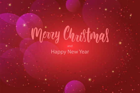 Greeting card with Merry Christmas hand lettering calligraphy text. Holiday banner Vector 10 EPSのイラスト素材