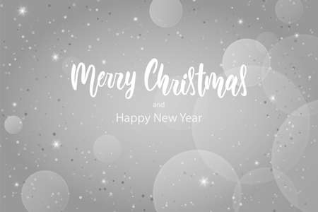 Greeting card with Merry Christmas hand lettering calligraphy text. Holiday banner Vector 10 EPSのイラスト素材
