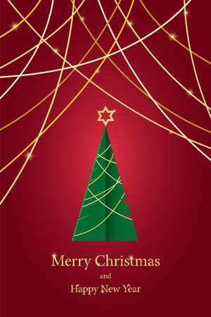 Holiday card with Merry Christmas greetings text. Vector 10 EPSのイラスト素材