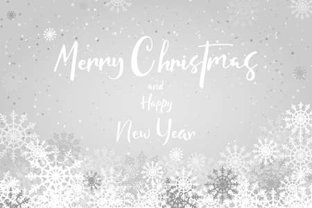 Greeting card with Merry Christmas hand lettering calligraphy text. Holiday banner Vector 10 EPSのイラスト素材