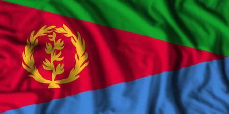 Eritrea flag realistic waving for design on independence day or other state holidayの写真素材