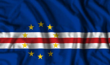 Cape Verde flag realistic waving for design on independence day or other state holidayの写真素材