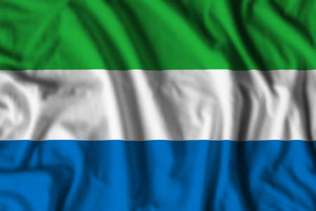 Sierra Leone flag realistic waving for design on independence day or other state holidayの写真素材