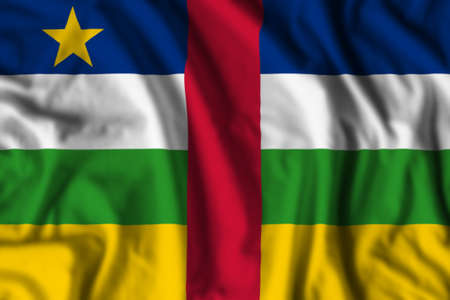 Central African Republic flag realistic waving for design on independence day or other state holidayの写真素材