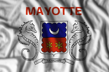 Mayotte flag realistic waving for design on independence day or other state holidayの写真素材