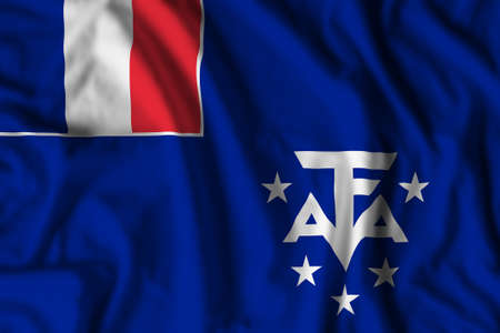 French Southern and Antarctic Lands flag realistic waving for design on independence day or other state holidayの写真素材