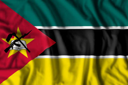 Mozambique flag realistic waving for design on independence day or other state holidayの写真素材