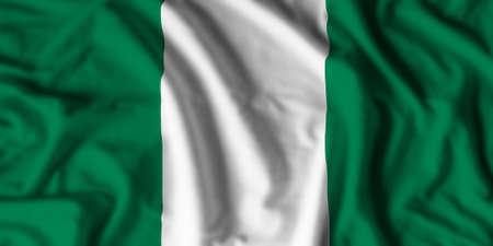 Nigeria flag realistic waving for design on independence day or other state holidayの写真素材